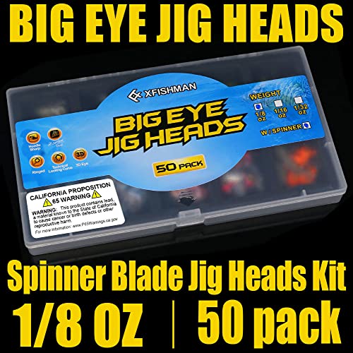Crappie-Jig-Heads-Kit-With-Underspin-Jig-Head-Spinner-Blade, Crappie Lures And Jigs For Crappie Fishing Jigs - 30 & 50 Pack, 1/8, 1/16, 1/32 Oz #TOP6