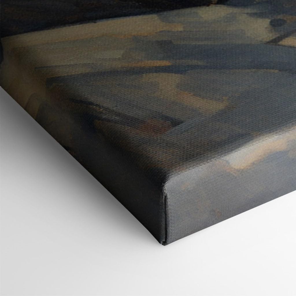 Canvas for Living room. Tranquility on Canvas: An Impressionistic Journey along a Pine-Studded Shoreline, 27 x 18 inch Canvas Wall Art - Contemporary Masterpieces - Modern Home Decor