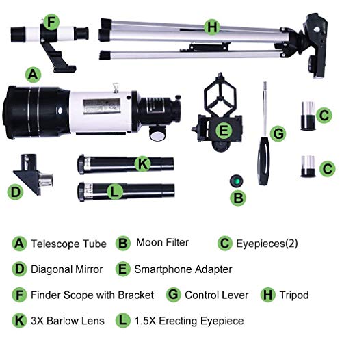 Telescopio portátil de viaje con trípode y adaptador para smartphone 70mm miniatura 4