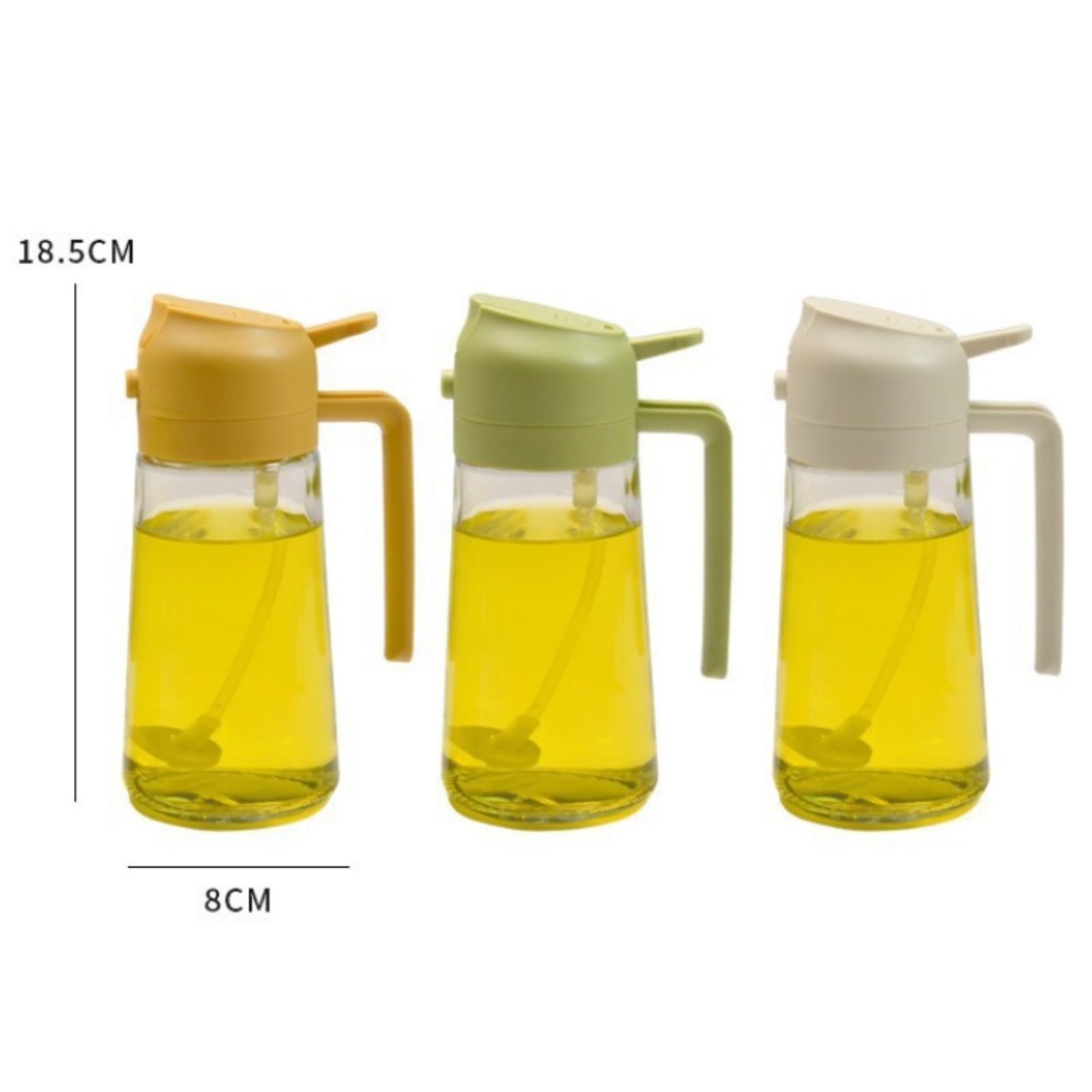 Dispensador de Aceite y Vinagre El Aceite De Oliva En Aerosol Es Adecuado For Cocinar, Freír Con Aire, Asar A La Parrilla Y Hornear Jarra de Aceite(White)