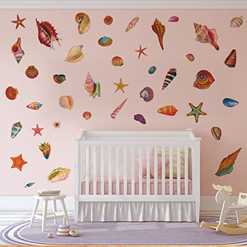 Vinilos decorativos de pared estrellas de mar y conchas