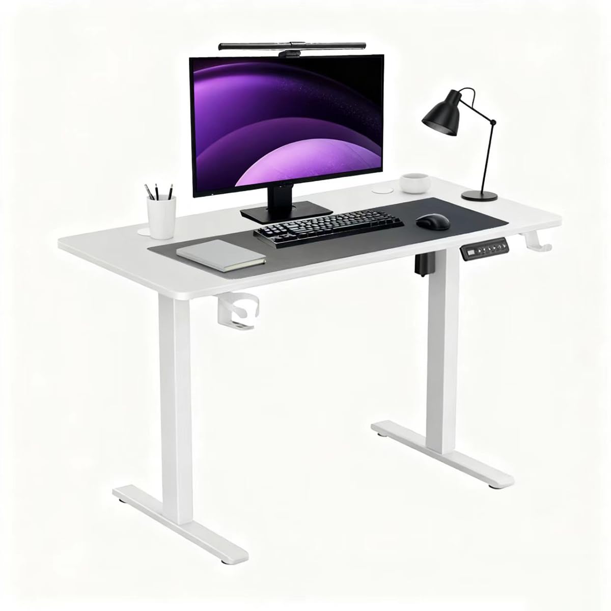 Adjustable Electric Standing Desk | Ergonomic Sit-Stand Workstation with Memory Preset | Heavy-Duty Steel Frame | Home Office Furniture | Available in White and Black (White, 120 x 60) 120 x 60 White
