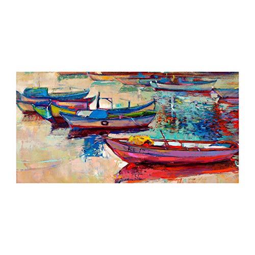 Fond de hotte en verre Tulup 140x70 cm avec motif bateaux pour illuminer votre cuisine d'été