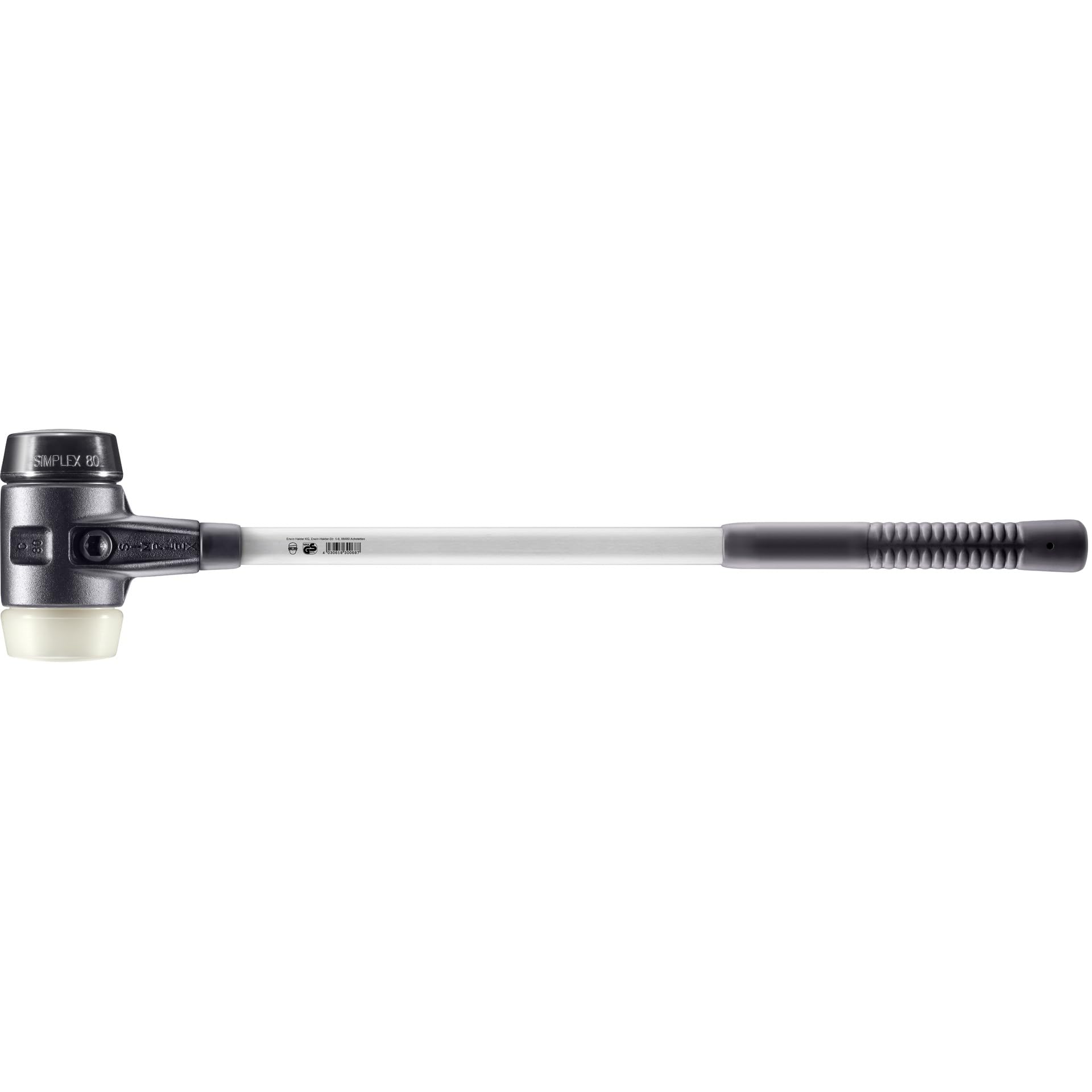 SIMPLEX-Vorschlaghammer, Gummikomposition/Nylon; mit verstärktem Tempergussgehäuse und Fiberglasstiel | D=80 mm | 3728.081