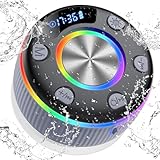 dotn Lautsprecher Dusche, tragbarer Lautsprecher mit Stereo-Klang 8H Stimme für Badezimmer, IP7 wasserdicht Lautsprechers Dusche mit Sauge