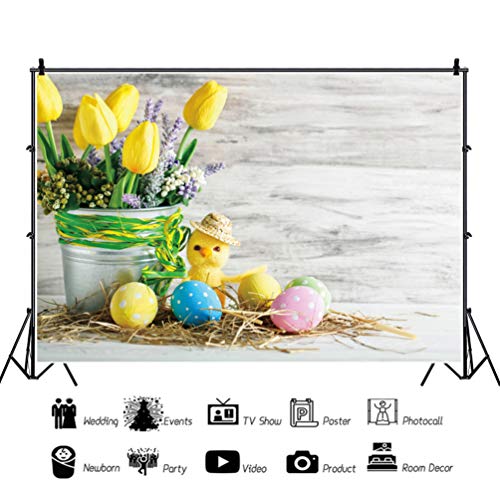 ABOOFAN Cenários de Fotografia Flor De de Páscoa Da Foto Da Parede Sinal Da Bandeira Primavera Fundo