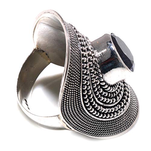 Bague améthyste naturelle bague de créateur ajustable style gothique