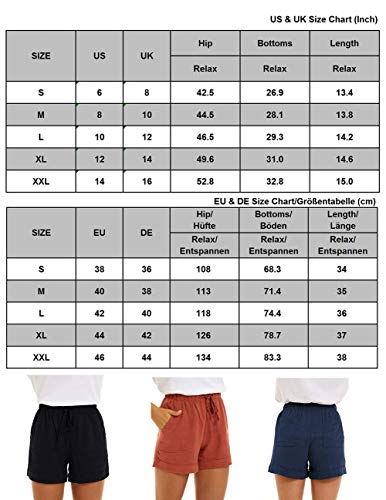 Cnfufen High Waisted Shorts Womens Summer Beach Volleyball Shorts Plus Size Cotton Short Solid Colour Flowy Shorts For Juniors Khaki Pants Orange Xl #TOP4