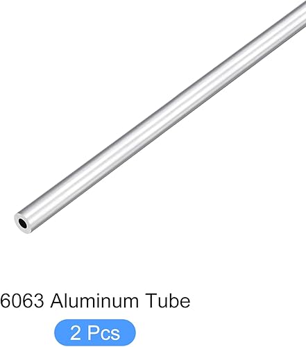 Miniatura 45 de METALLIXITY Tubo de aluminio 6063 (0.394 in de diámetro x 0.276 in de diámetro interior x 11.811 in de largo), 2 piezas, tubo redondo de aluminio