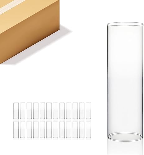 Miniatura 78 de WGVI Funda para portavelas Hurricane, ancho de 6 pulgadas, altura de 10 pulgadas, portavelas cilíndrico de vidrio transparente, tubo de chimenea