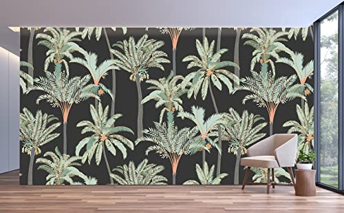 Idomural Wall Murals Peel And Stick,Coconut Palm Leaf Wall Mural Nature Landscape Large Wallpaper Self Adhesive Tropical Botanic Wall Murals Background Backdrop Wallpaper For Bedroom Living Room Home Decor 106*70In #TOP5