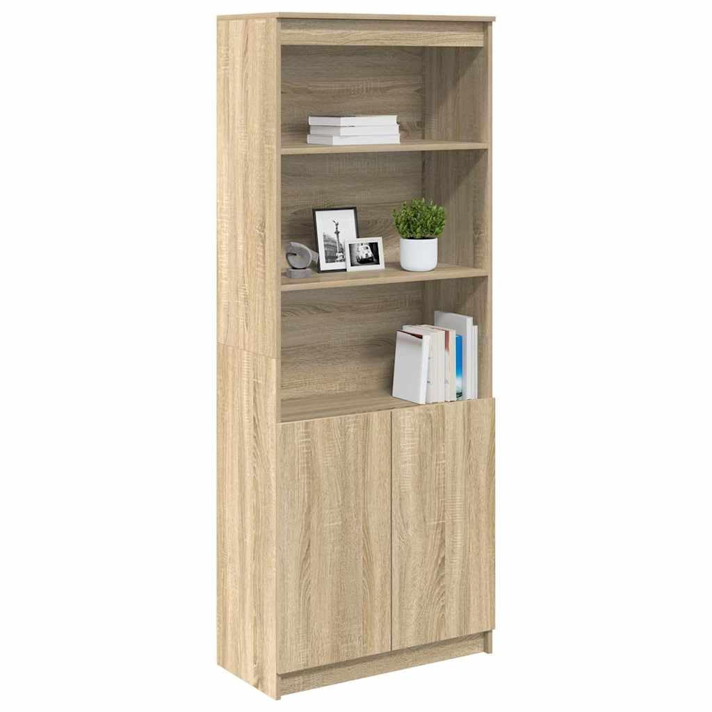 Aparador de madera de roble Sonoma, 70 x 35 x 180 cm, para salón, pasillo, cocina
