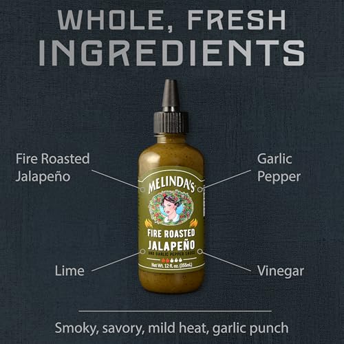 Melinda's Fire Roasted Jalapeño Hot Sauce with Aromatic Garlic - Gourmet Green Pepper Sauce Perfect for Grilled Meats & Veggies, Tacos, Eggs & More - Mild Heat - Keto, Vegan, Non-GMO - 12oz - Image 6