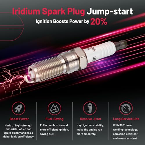 Image of BDFHYK Ignition Coil Pack UF621 and Iridium Spark Plugs 5019 Compatible with Lincoln MKZ, Mariner Milan, Fusion Transit Connect Escape C-Max,Compatible with Mazda Tribute 2.0L 2.5L L4 DG522,Set of 4