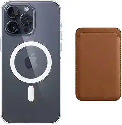 CORONITAS Kit Capa Magnética para iPhone 12 13 14 15 16 16e + Porta Cartão Magnético Premium, Modelo Slim (Marrom, iPhone 16 Pro Max)