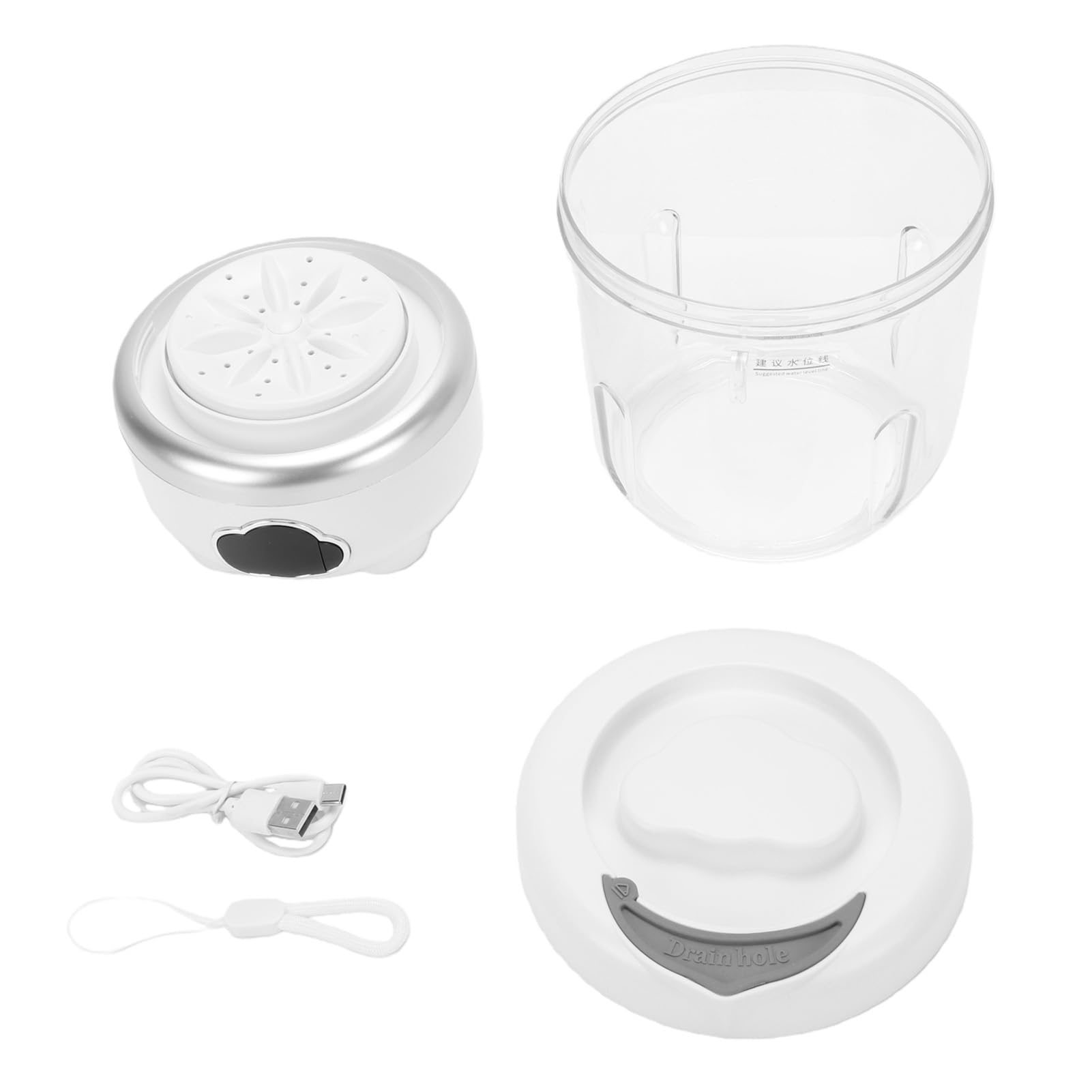Cryfokt Mini-Waschmaschine, 1,6 L, Digitalanzeige, 3 Geschwindigkeiten