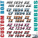 Custom Boat Registration Numbers & Letters (Two Decals) Vinyl Marine Hull ID...