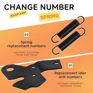 Filloman 532155046 Deck Idler Arm & 131335 Spring Compatible with Craftsman, Husqvarna, Poulan 42" Riding Mower - Replaces LT/YT 531166601, 532176932, 155046X421