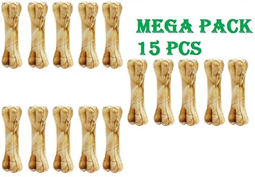 Skora Pressed Dog Chew Bone, Mini (3-inch x 15 Pieces) Mega Pack 1