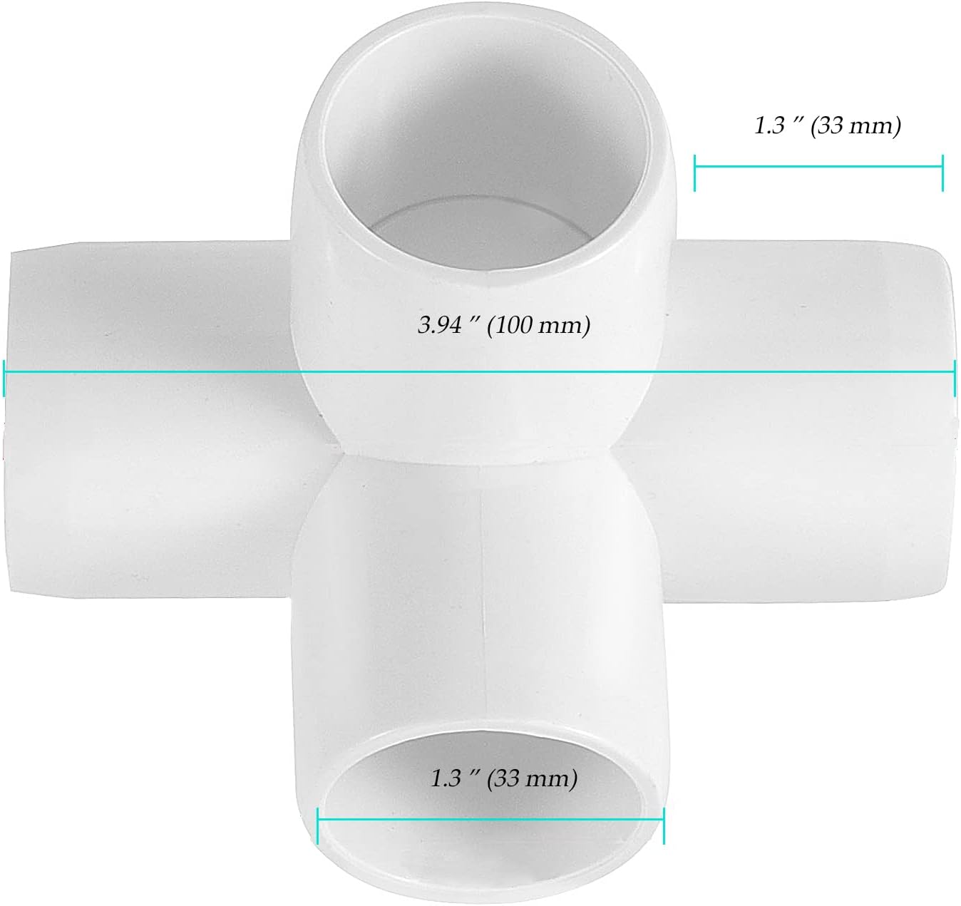 20 Pack 4-Way 1 Inch PVC Elbow Fitting, PVC Pipe Connectors for Greenhouse Shed Pipe Fittings