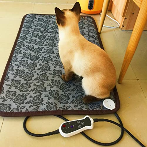 Heated Dog Bed,Dog Heating Pad,Heating Pad For Puppies Indoor,Heated Pet Bed,Outdoor Heated Cat Bed,33" L X 21" W,Adjustable 4 Timer Thermostat And 9 Temperature #TOP5