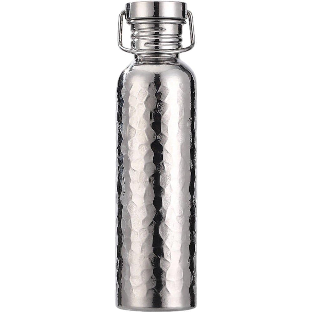 Gourde en métal en titane martelé 750ml à goulot large pour le camping et la randonnée