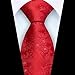 GUSLESON Red Tie for Men Wedding Fashion Solid Floral Necktie for Party Business (1037-07)