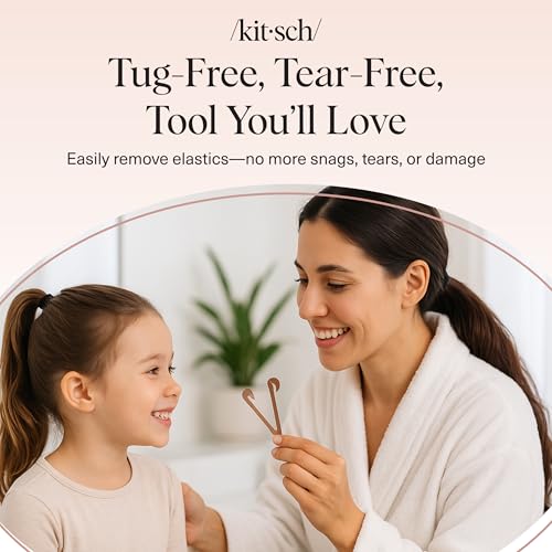 Kitsch Elastic Hair Tie Cutter Tool - Multicolor, 3pc Set | No Pull Hair Ties No Damage & Easy Removal of Hair Rubber Bands, Hair Elastics, Toddler Hair Ties - Hair Braiding Tools - image 8