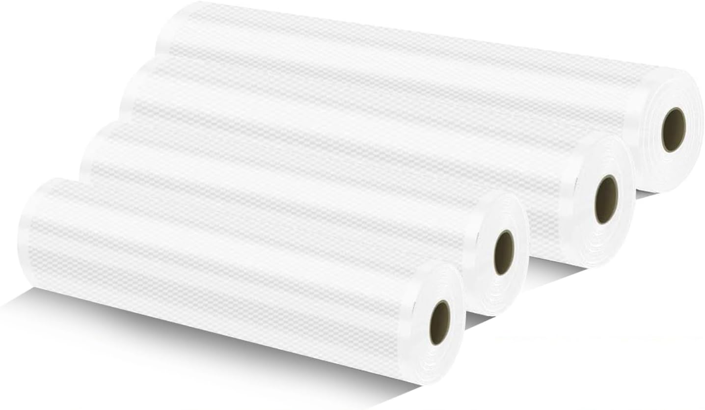 VSR-1 Vacuum Sealer Rolls 4 Packs, 4 Packs Vacuum Sealer Bags - 8.6 * 16.4" (2 Pack) and 11 * 16.4" (2 Pack) for Food-Storage