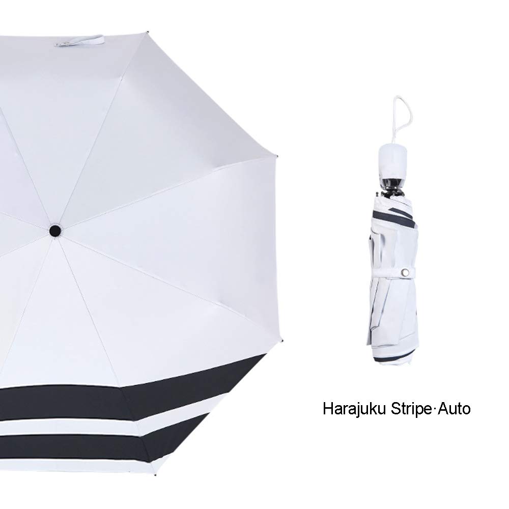 Completamente Automatico Ombra Ombrello Femminile Pieghevole Pioggia E Sole A Duplice Uso Stripes Piccolo Dolce Ultra-Light Mini Ombrellone con Impugnatura Ergonomica