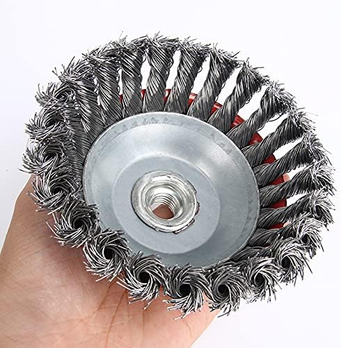 3 Pieces Wire Brush Angle Grinder with 4.5 Inch Sanding Disc, Twist Knot Wire Brush Set Kit for Cleaning and Sanding Fit for 115mm Angle Grinder