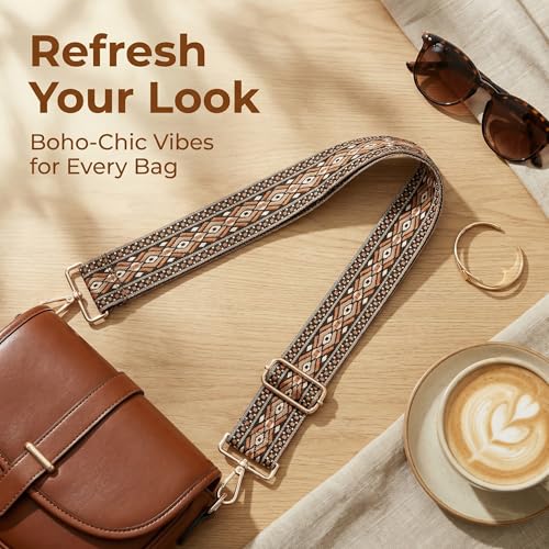 Image of Flower Purse Strap Replacement Embroidery Crossbody Shoulder Strap for Handbag Canvas Purse Extender Accessories