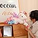 SQEQE Unicorn Toys Stuffed Animal 5 in 1, Plush Toy Rainbow Flying Unicorns with Wings for Christmas, Valentine's, Birthday Gifts, Plushies Unicorn Pillow with 4 Babies in Her Tummy for Girls Age 4-8