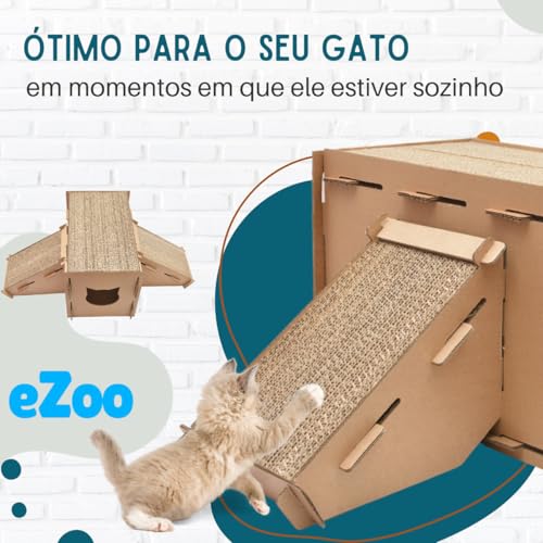 Arranhador Toca Petliz com Duas Rampas Brinquedo para Gatos de Pepelão Ondulado Antiestresse Pet Afi