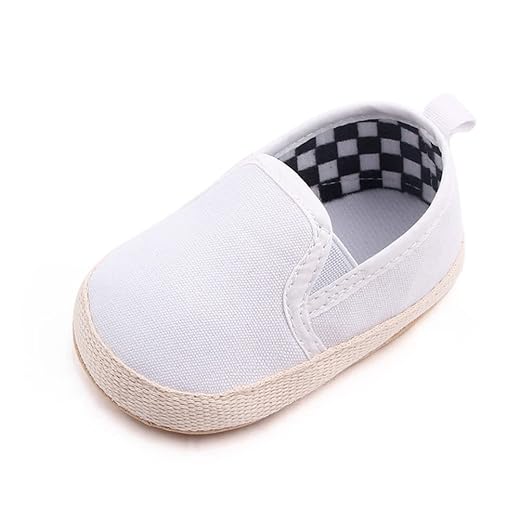 Clowora Unsex Sapatos de lona para bebês meninos meninas primeiros andadores, antiderrapante, sola macia, mocassim infantil