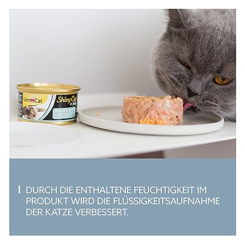 GimCat ShinyCat in Jelly Thunfisch mit Garnelen - Nassfutter mit Fisch und Taurin für Katzen - 24 Dosen (24 x 70 g) 3