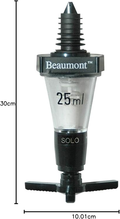 Beaumont 4 Bottle Wall Fixing Bottle Bracket & 4 x 25ml Solo Optic Spirit Measure Set