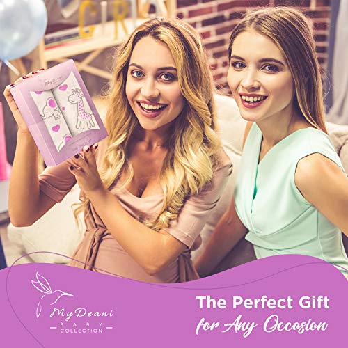 Stretchy Fitted Crib Sheets For Baby Girls, Ultra Soft Jersey Knit Cotton, Fits Standard Crib & Toddler Mattress, Size 28In X 52In, 2 Pack Set, Purple Elephants & Purple Animals Nursery Sheet #TOP3