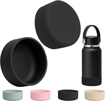 TERPINK Silicone Boot Compatible with Hydro Flask Micro Bottle 200ml,Black | 2 Packs Mini Protective Sleeve, Anti-Slip Boot Accessories, Bottom Cover BPA Free