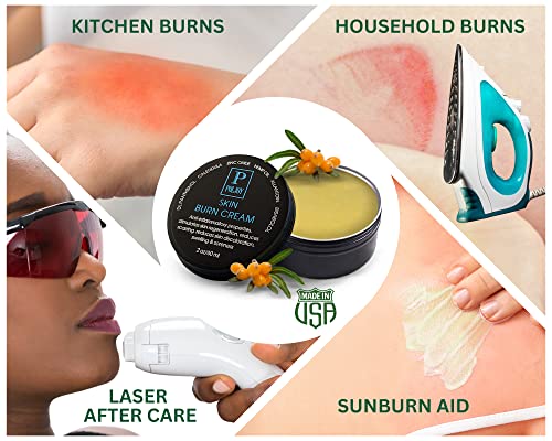 Skin Burn Cream Repair Natural - Post Burns Healing Remedy - Scar Care Promotes Recovery - Soothing First Degree Treatment - Sunburns Aid Fast Relief - Household & Vacation - Made In Us #TOP1