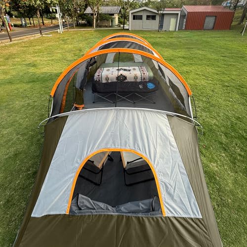Image of CAMPROS CP Tent 12-Person-Camping-Tents,3 Room Family Tents,Waterproof Windproof Family Tent with Top Rainfly,6 Large Mesh Windows,Double Layer,Easy Set Up, Portable with Carry Bag-20' x 9' x 72 inch(H)