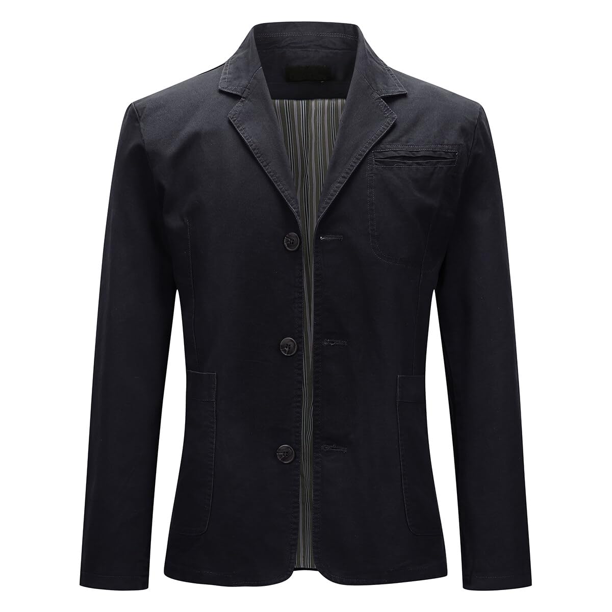 Allthemen Chaqueta Casual para Hombre Cazadora Slim fit de Manga Larga Algodón Lavado Trajes 3 Botones Blazer