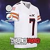 Mens Oversized T-Shirt American Football Style Top Jersey 100% Polyester Team Shirt (White and Orange, 3XL) #2