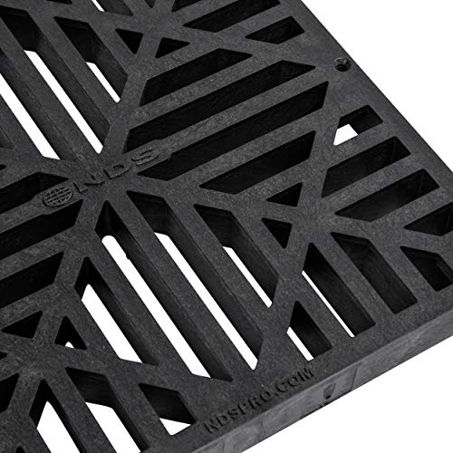 NDS 980G Square Catch Basin Drain Grate, Diamond Design, Fits 9-Inch Catch Basin Drain, Risers and Low Profile Adapter, 9-Inch, Black