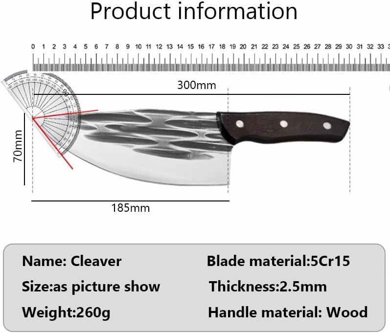 Meat Cleaver,Cleaver Knife Handmade Forged Stainless Steel Kitchen Knives Chinese Knife Meat Cleaver Vegetable Butcher Chopper Knife Kitchen Cutter Tool, LAMAJIGA5844