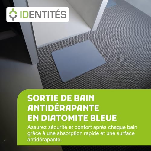 Tapis de bain absorbant bleu clair 60x40cm pour douche moderne