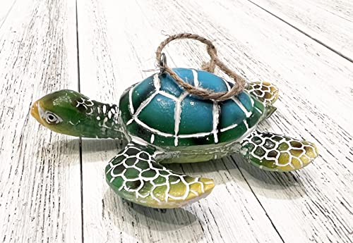 Top Brass Blue Green Sea Turtle Ornament Set thumb #3