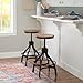 Powell Darwin Distressed Black Metal Adjustable Height Backless Swivel Stool Set of 2