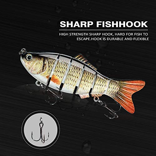 ods lure 3pcs Fischköder Set, Mehrsegmentkunstköder langsam sinkende Angelköder lebensechte Schwimmköder mit Angelhaken… – Bild 3