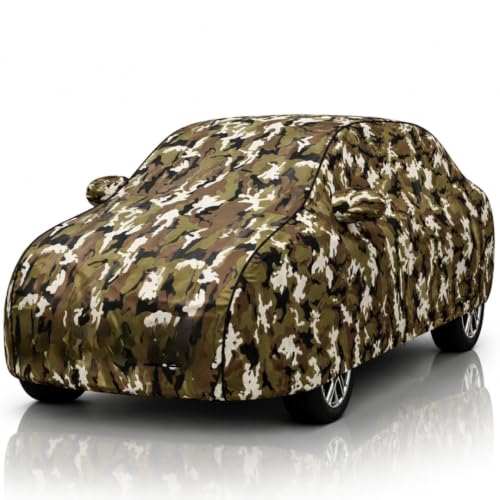 Image of Durable Full Body Waterproof Eon Car Cover | Premium Polyester Jungle Print Cover | Custom Fit Vehicle Protection | UV Resistant, Dustproof, Scratch Resistant, Heat & Wind Protection